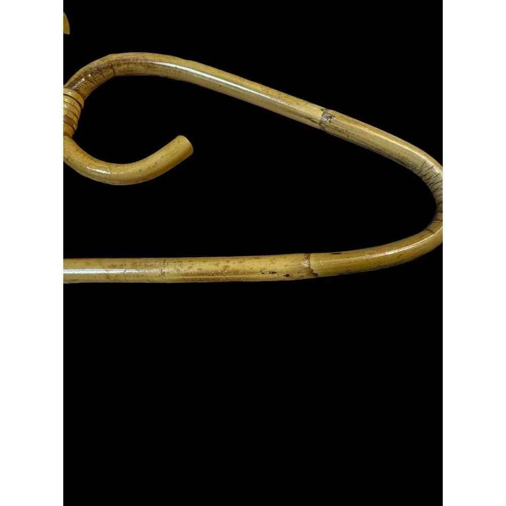 Vintage Single Bent Rattan Boho Garment Hanger 17